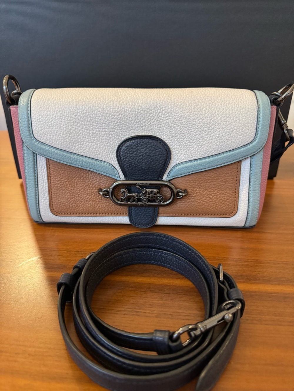Coach Colorblock Leather Shoulder and Crossbody Bag
